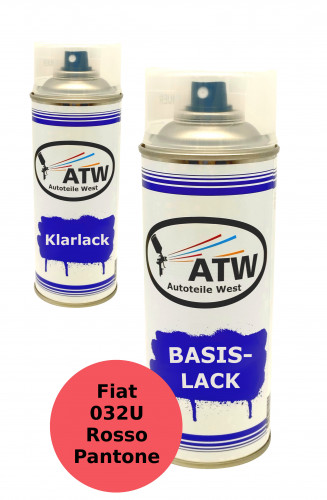 Autolack für Fiat 032U Rosso Pantone+400ml Klarlack Set